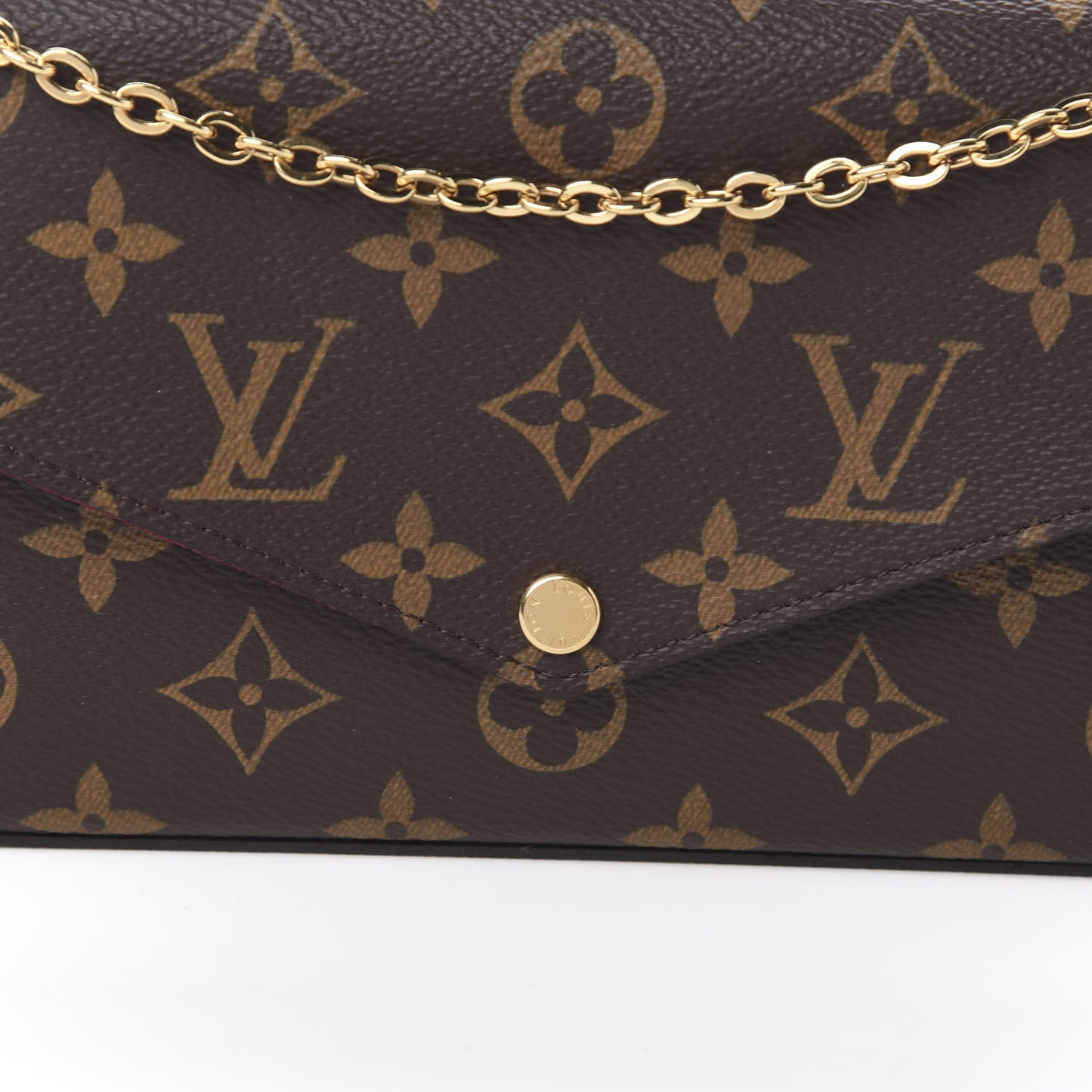 Monogram Pochette Felicie Chain Wallet Fuchsia