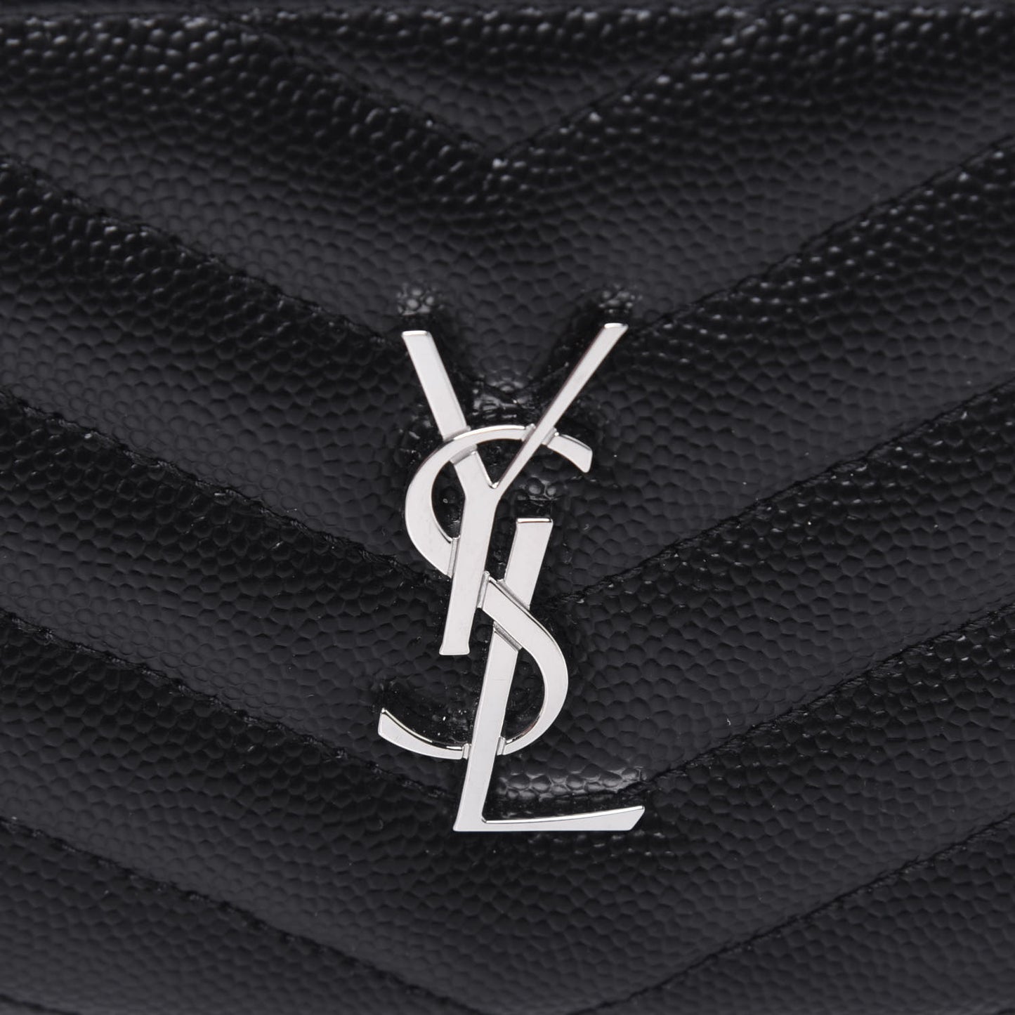 Grain De Poudre Matelasse Chevron Monogram Zipped Card Case Black