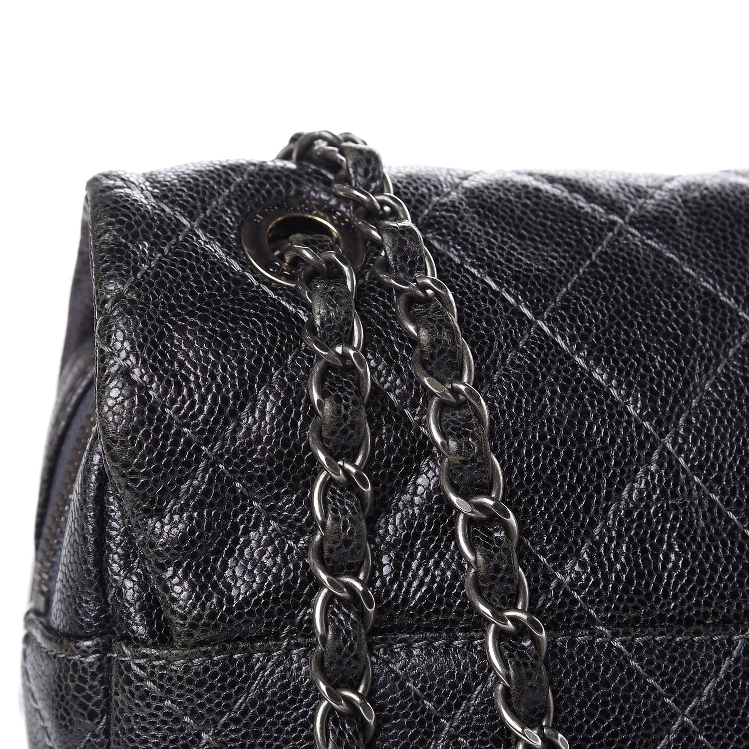 Chanel Iridescent Caviar Quilted Large Chic Flap Dark Grey 17 of 19