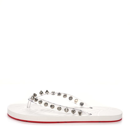 Christian Louboutin Rubber Spike Loubi Donna Flip Flop 37 Transparent White 1 of 10