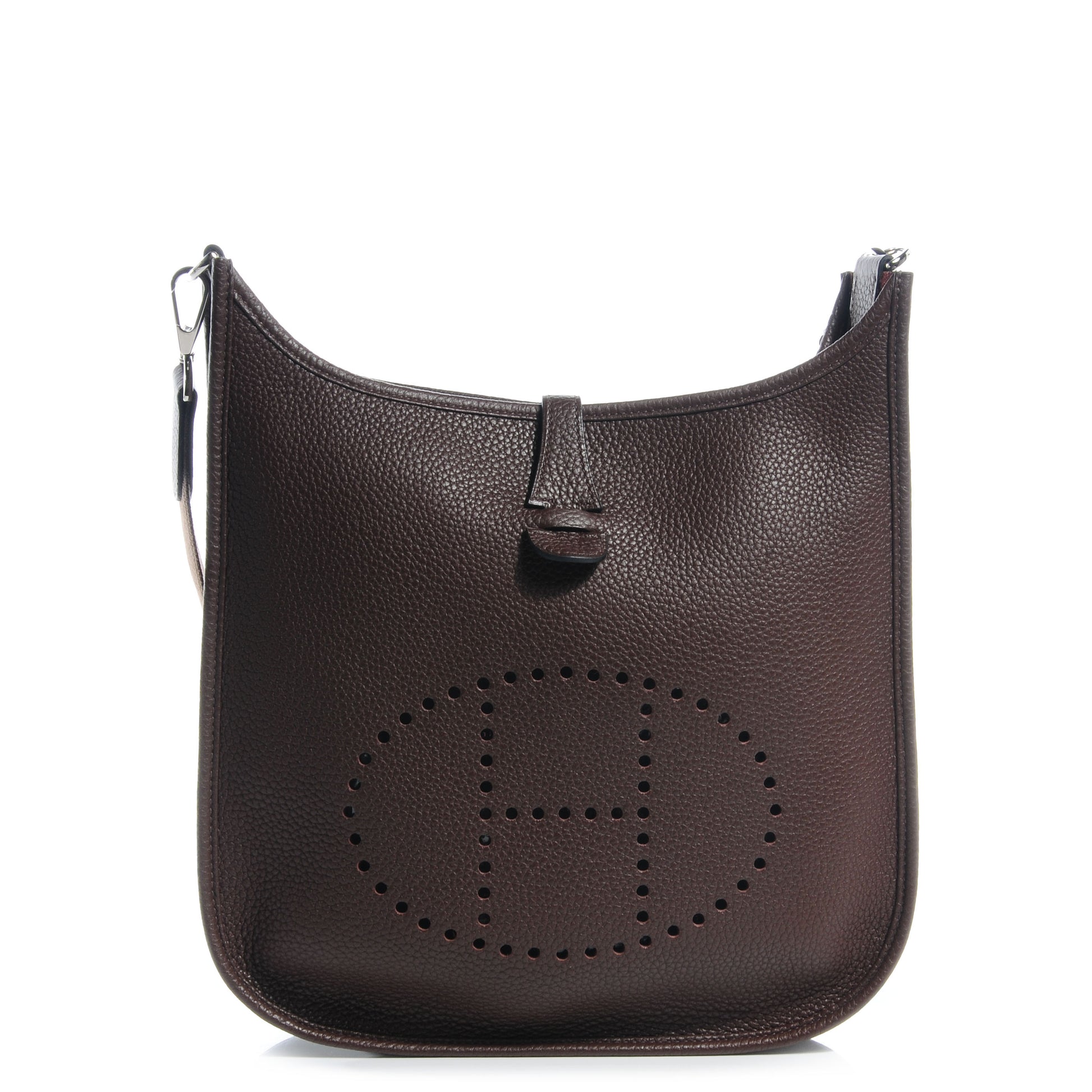 Hermes Taurillon Clemence Evelyne III PM Chocolate 1 of 8