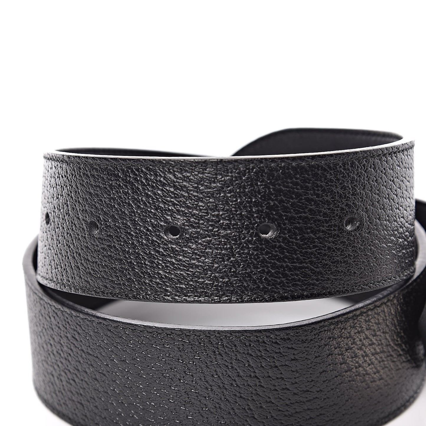 Textured Dollar Calfskin Nickel Double G 40mm Belt 75 30 Black
