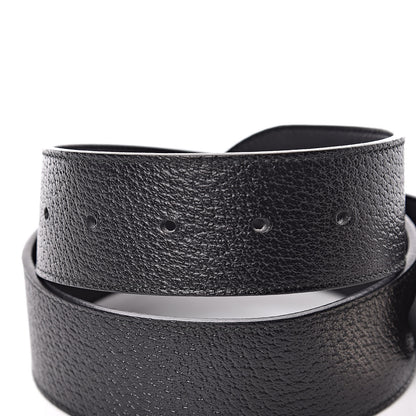 Gucci Textured Dollar Calfskin Nickel Double G 40mm Belt 75 30 Black 4 of 7