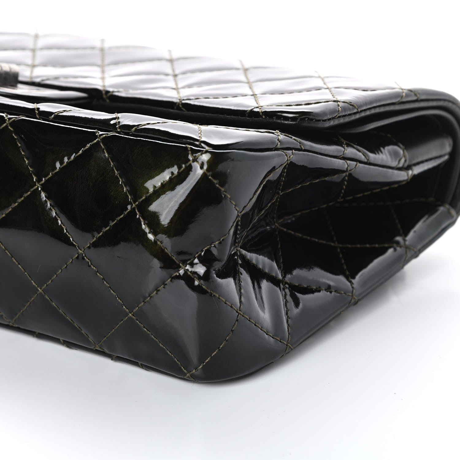 Chanel Patent Quilted 2.55 Reissue 227 Flap Dark Green 10 of 10