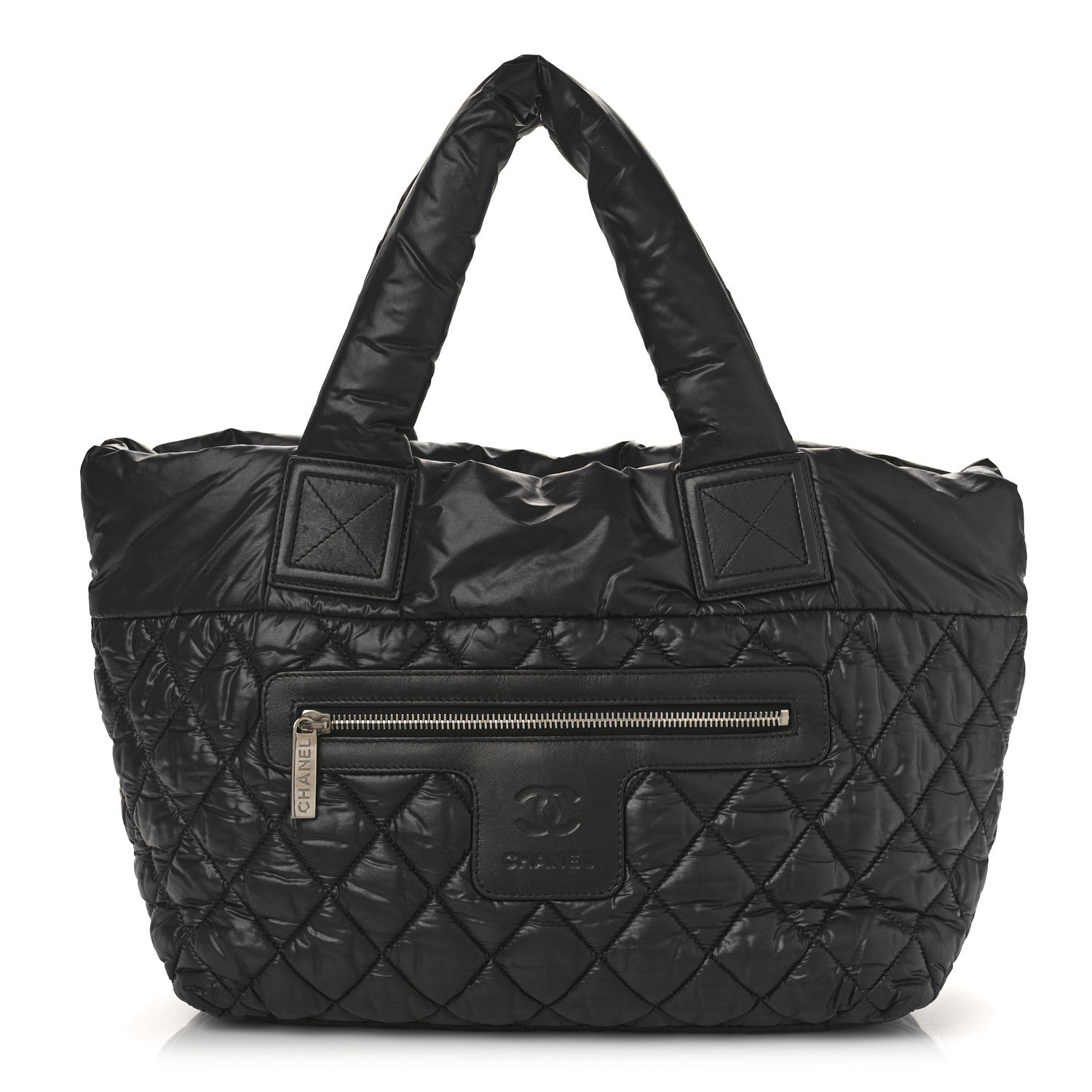 Chanel Nylon Quilted Coco Cocoon Medium Reversible Tote Black Red 1 of 9