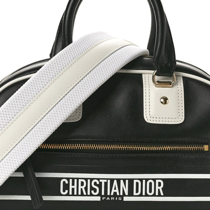 Christian Dior Calfskin Small Dior Vibe Zip Bowling Bag Blue White 8 of 10