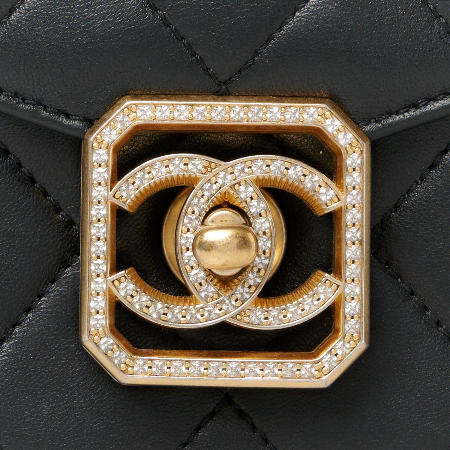 Chanel Calfskin Strass Quilted Flap Black 8 of 10