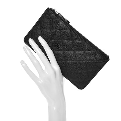 Chanel Caviar Quilted Classic Flat Wallet Pouch Black 2 of 8