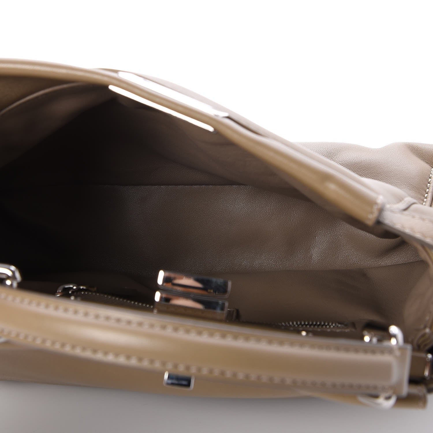 Fendi Nappa Mini Peekaboo Iconic Satchel Tortora 5 of 7