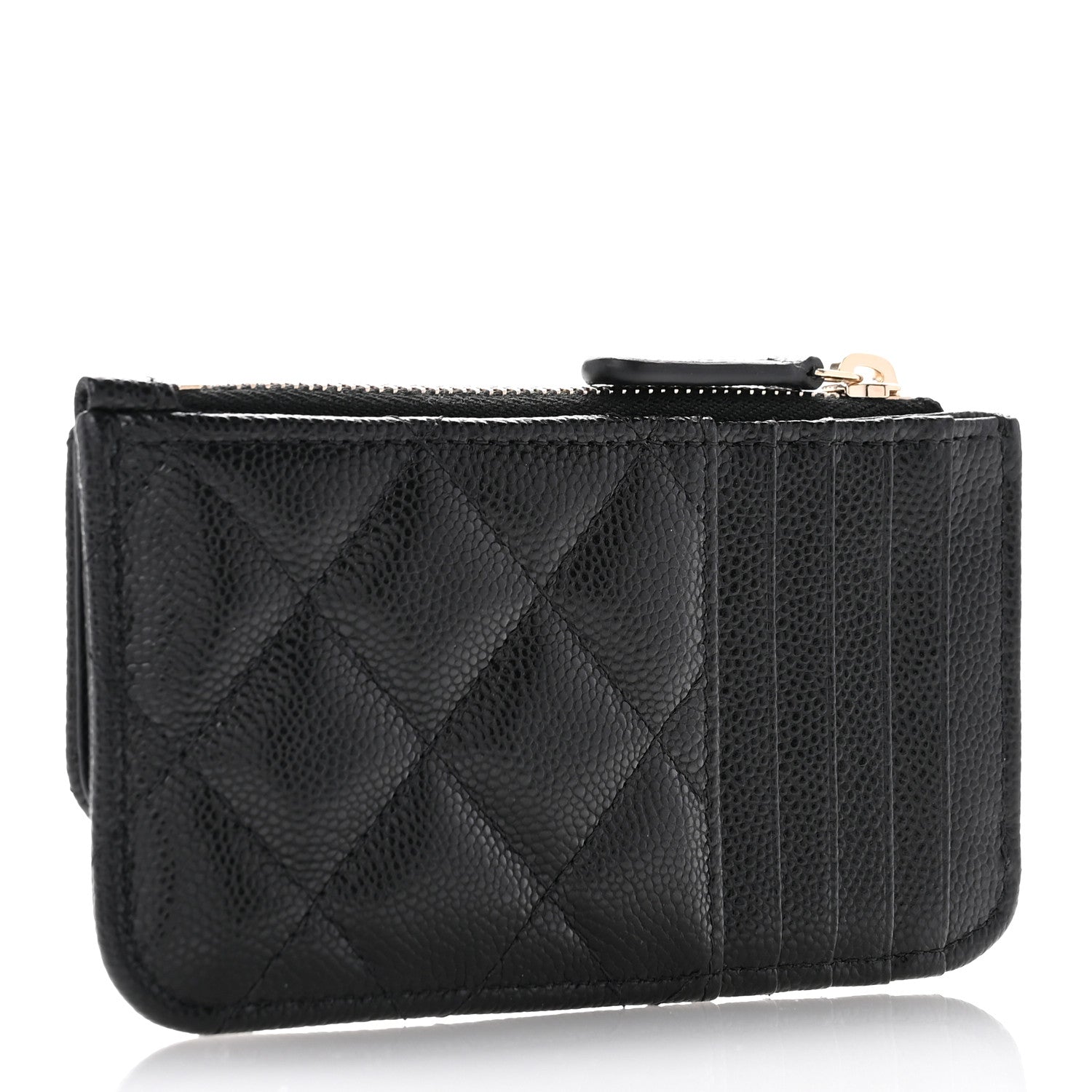 Chanel Caviar Quilted Flap Zip Card Holder Black 3 of 8