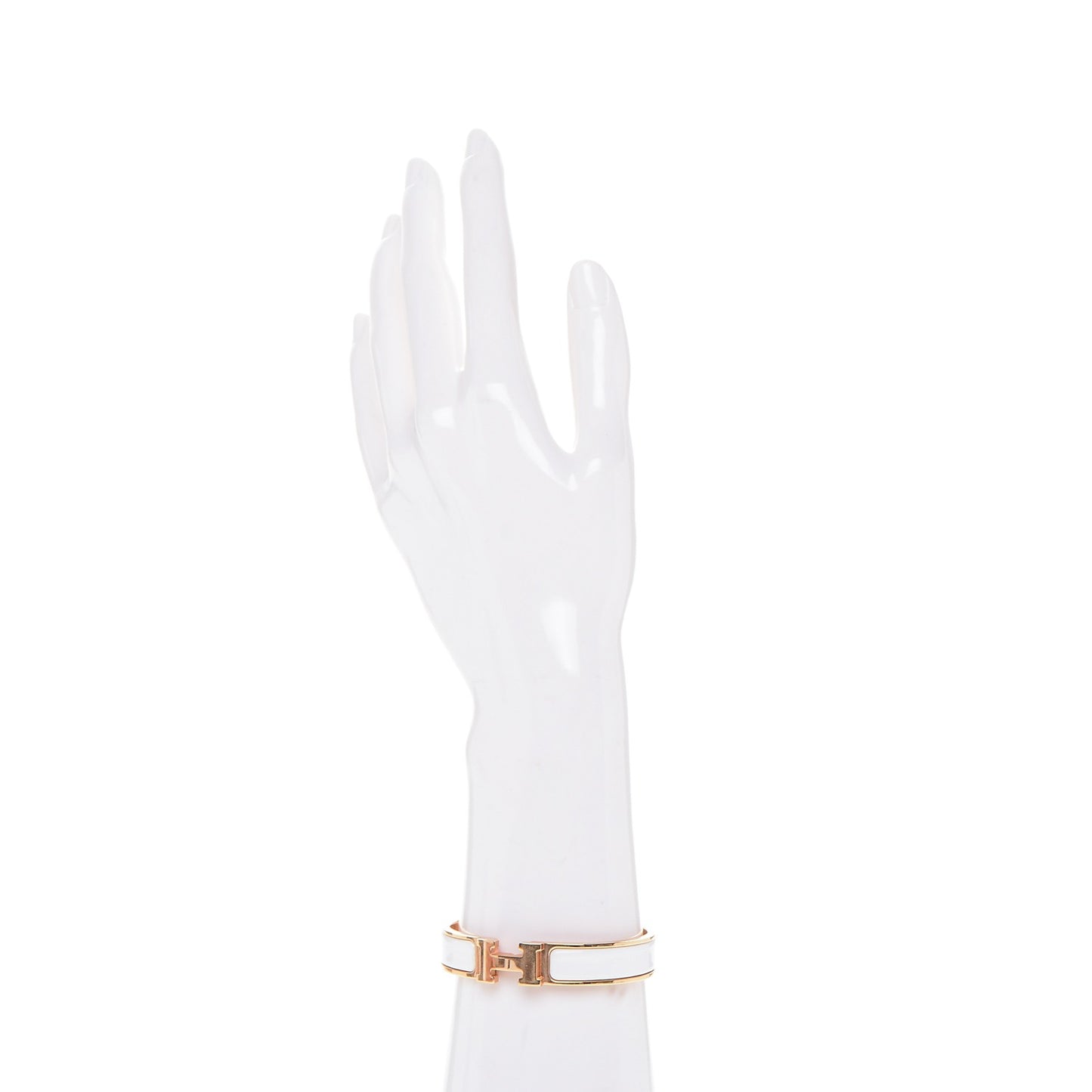 Enamel Narrow Clic Clac H Bracelet PM White