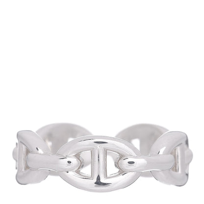 Hermes Sterling Silver PM Chaine d'Ancre Enchainee Band Ring 54 6.75 1 of 6