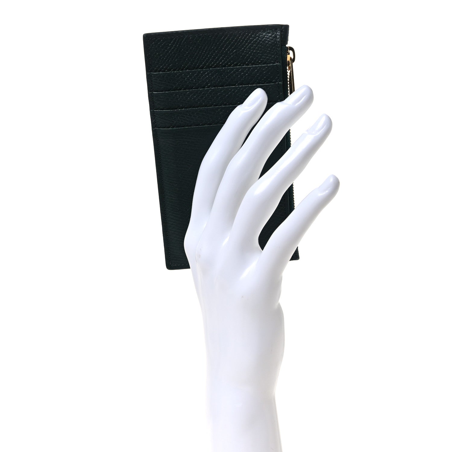 Celine Grained Calfskin Zipped Card Holder Amazone 2 of 8