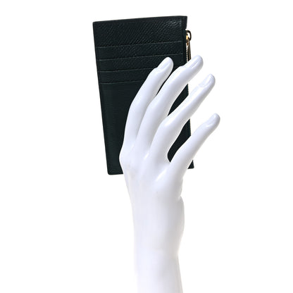 Celine Grained Calfskin Zipped Card Holder Amazone 2 of 8