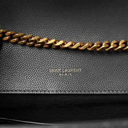 Saint Laurent Grain De Poudre Textured Mixed Matelasse Triquilt Small Monogram Satchel Pebble 8 of 11
