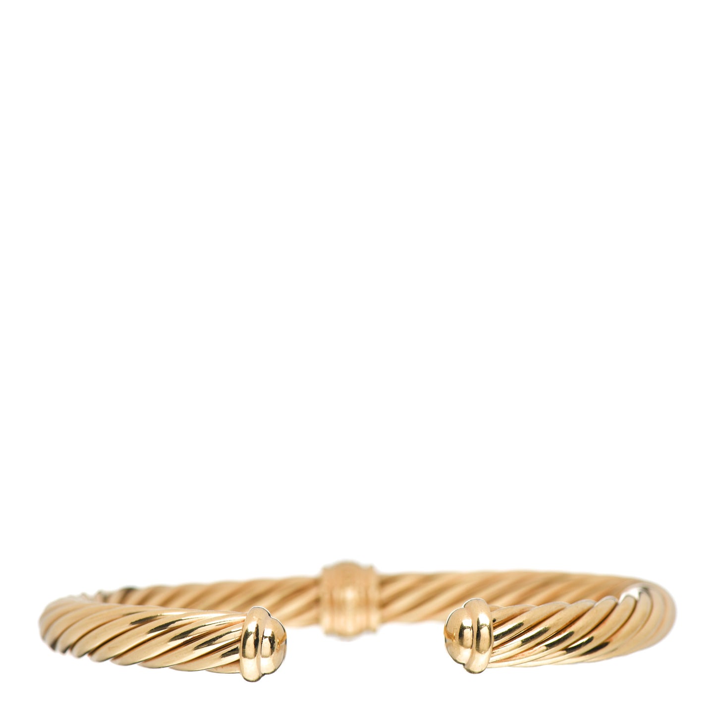18K Yellow Gold Diamond 7mm Cable Classics Single Station Bracelet
