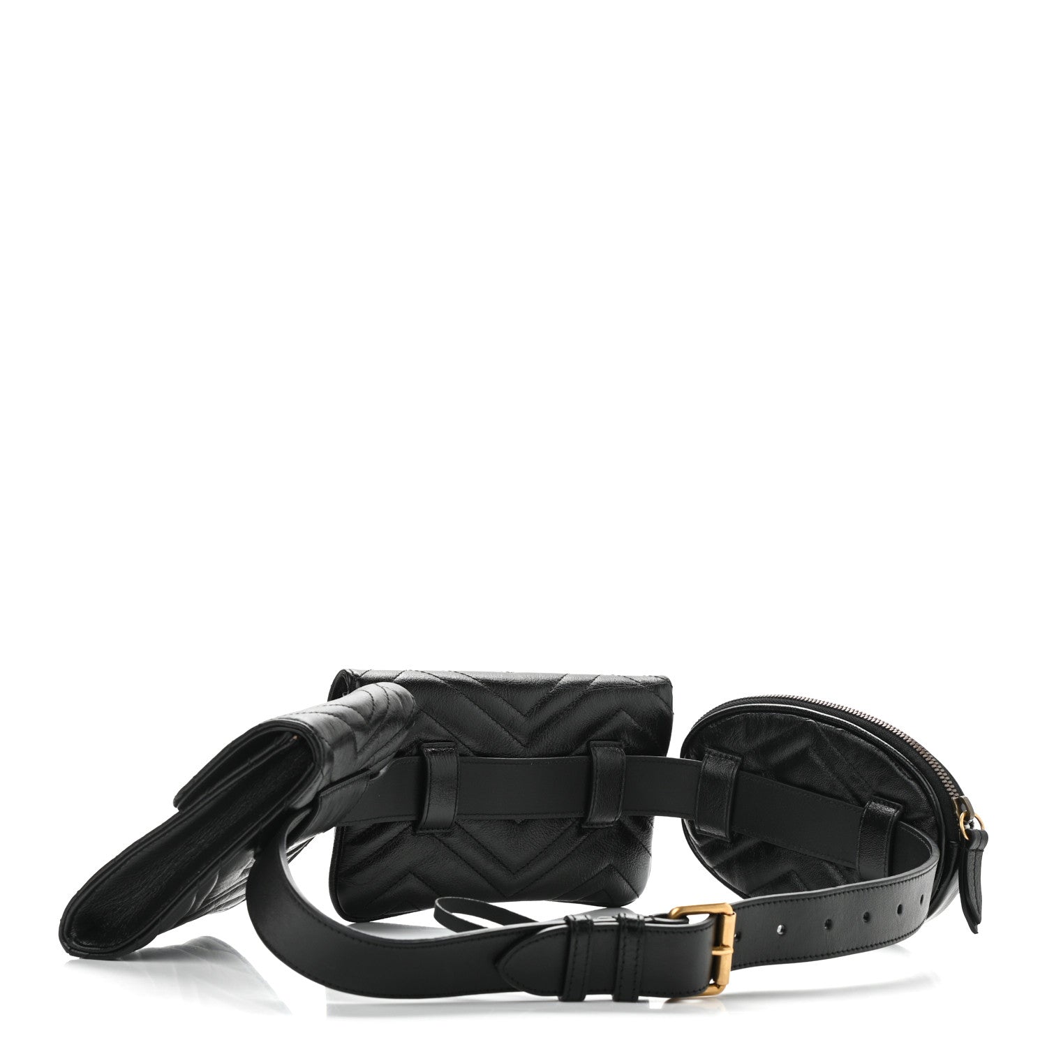 Gucci Calfskin Matelasse GG Marmont 2.0 Multi Belt Bag 85 34 Black 3 of 14