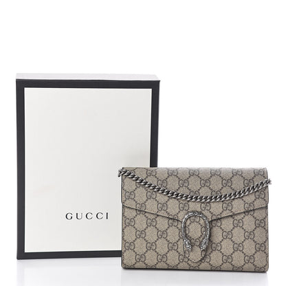 Gucci GG Supreme Monogram Mini Dionysus Chain Wallet Beige Black 14 of 14