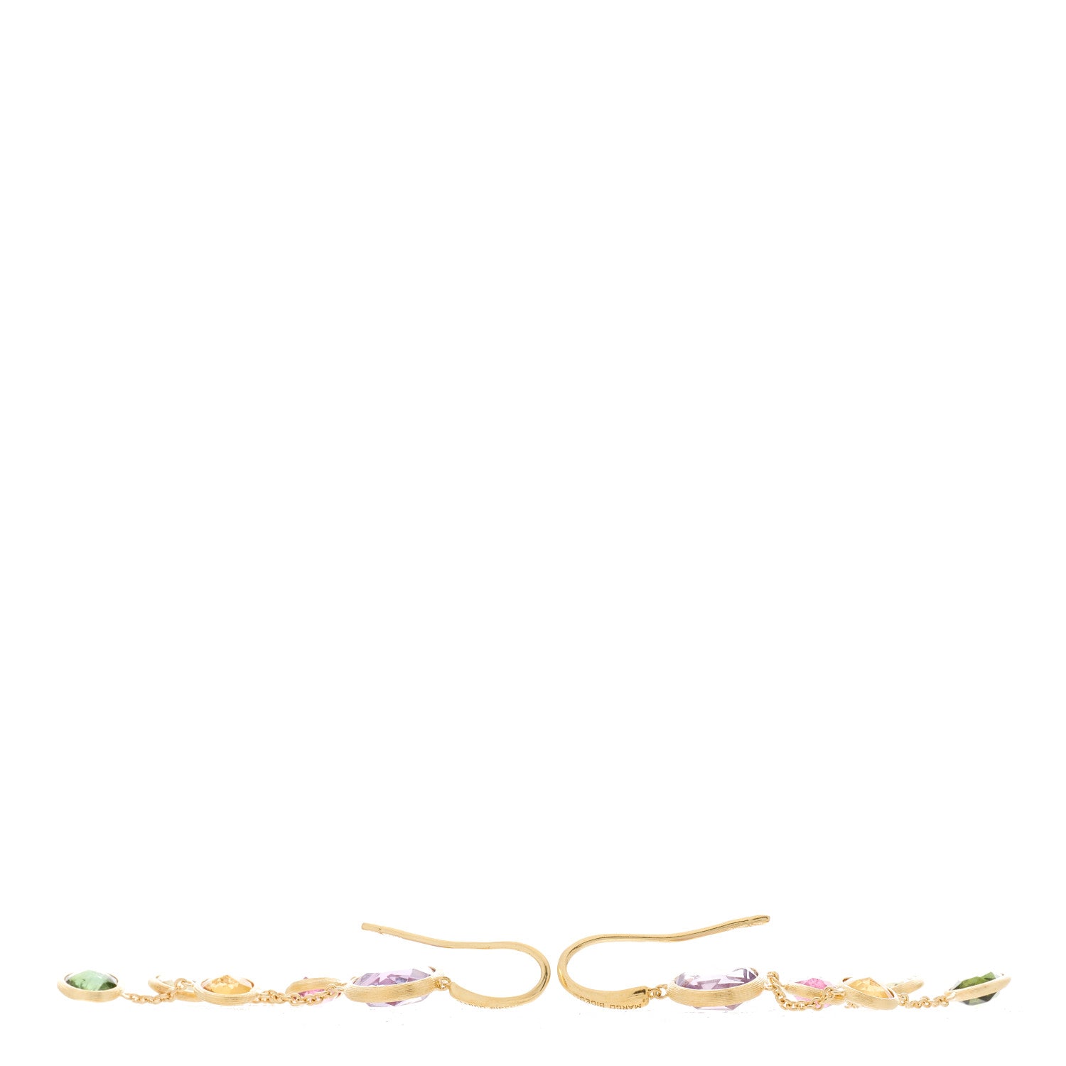 Marco Bicego 18K Yellow Gold Multi Gemstone Jaipur Color Two Strand Earrings 2 of 3