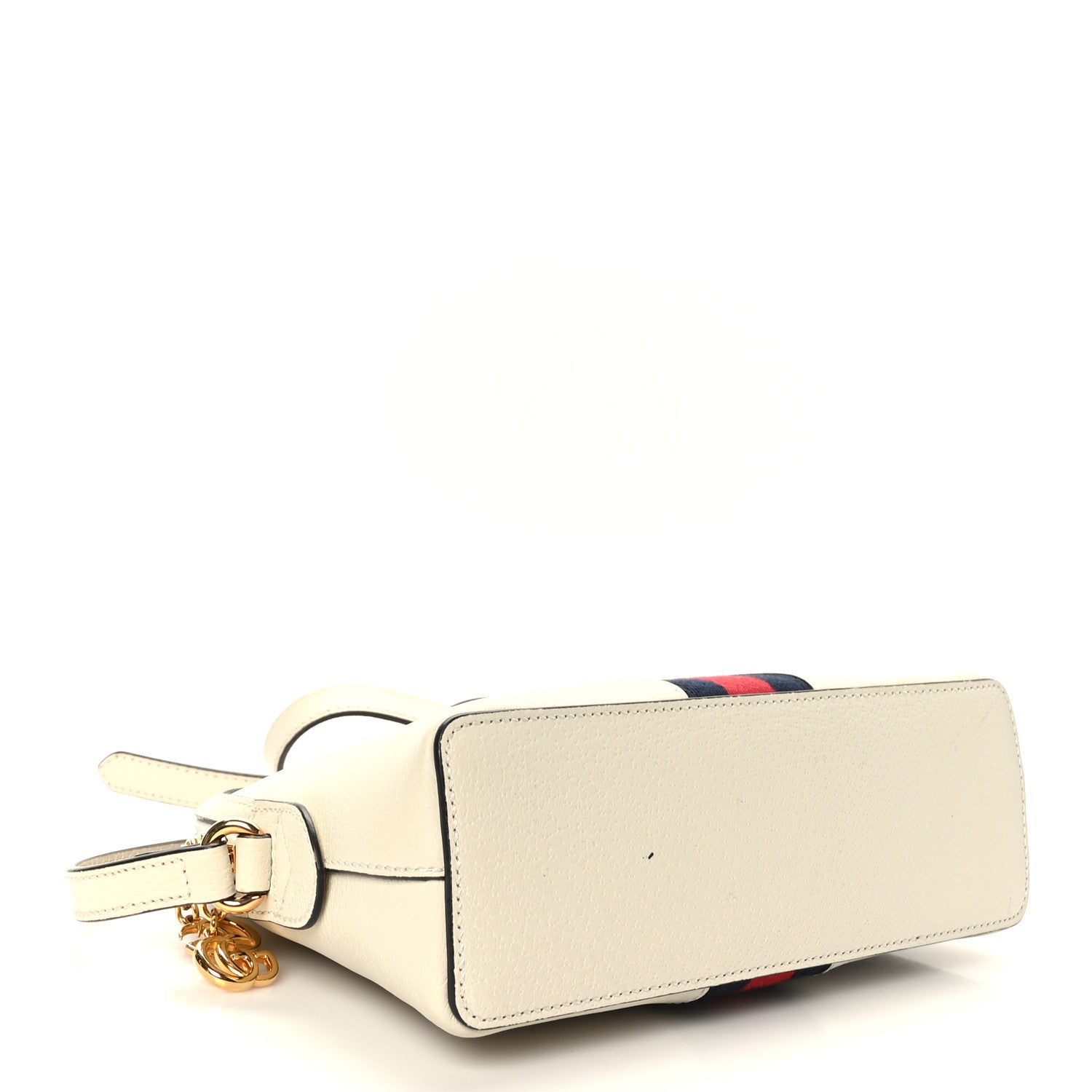 Gucci Textured Dollar Calfskin Web Small Ophidia Dome Shoulder Bag Mystic White 4 of 9
