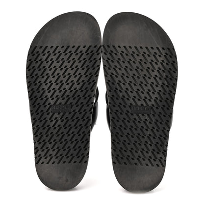 Hermes Nappa Extra Sandals 37 Black 6 of 9