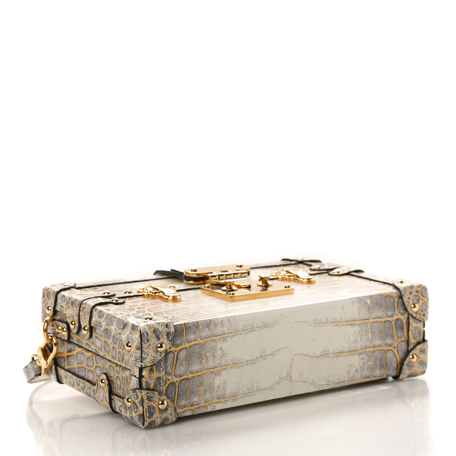 Louis Vuitton Alligator Petite Malle Natural White 3 of 9