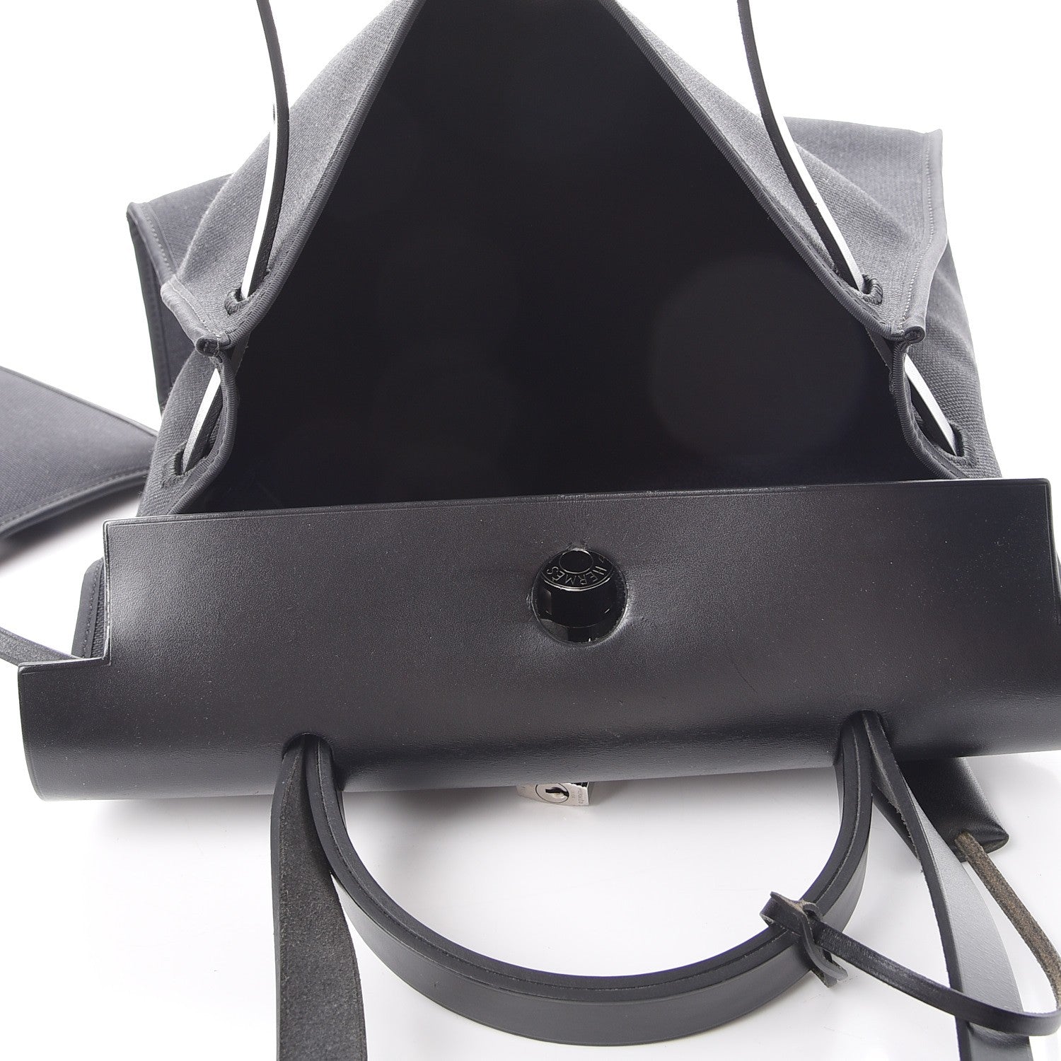 Hermes Military Toile Vache Hunter Herbag Zip PM 31 Black 6 of 12