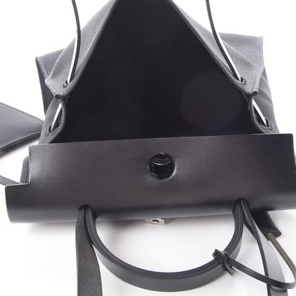 Hermes Military Toile Vache Hunter Herbag Zip PM 31 Black 6 of 12