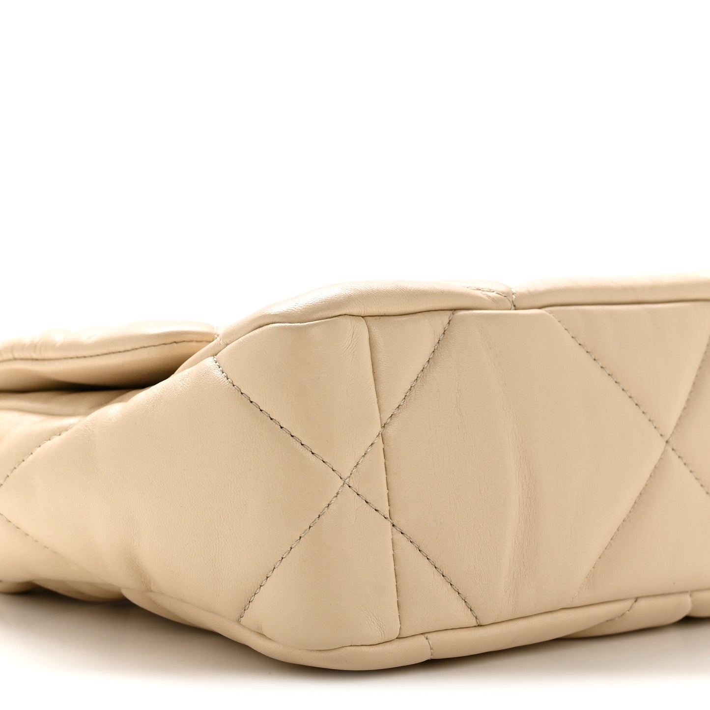 Lambskin Quilted Medium Chanel 19 Flap Beige