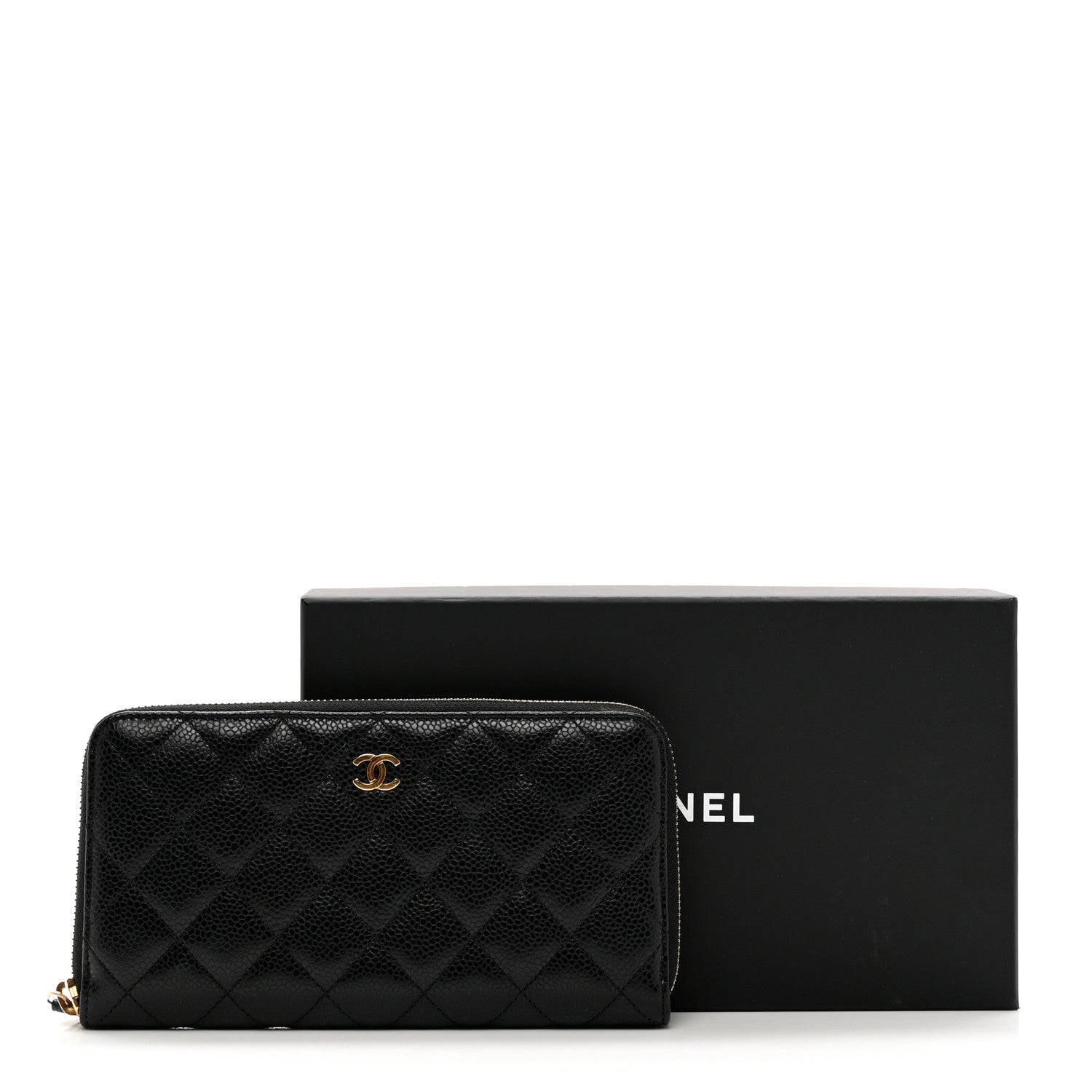 Chanel Caviar Quilted Large Gusset Zip Around Wallet Black 9 of 9