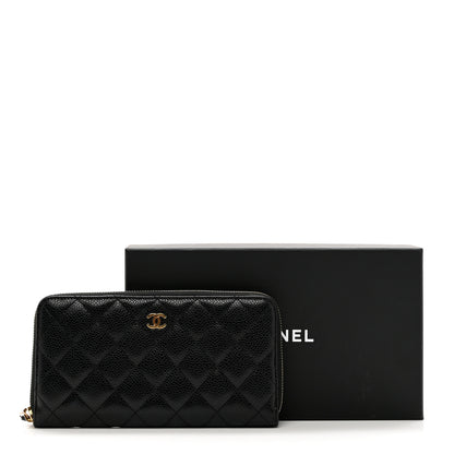 Chanel Caviar Quilted Large Gusset Zip Around Wallet Black 9 of 9
