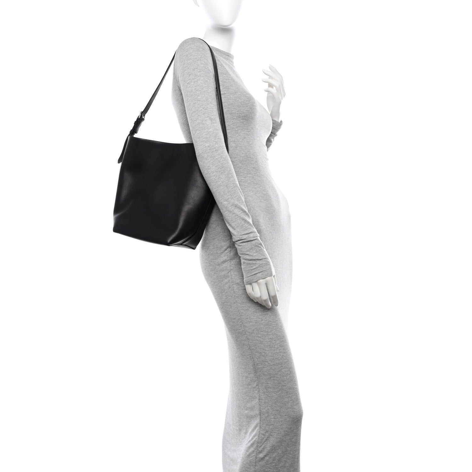 The Row Polished Saddle Calfskin Medium N/S Park Belt Bag Black 2 of 10