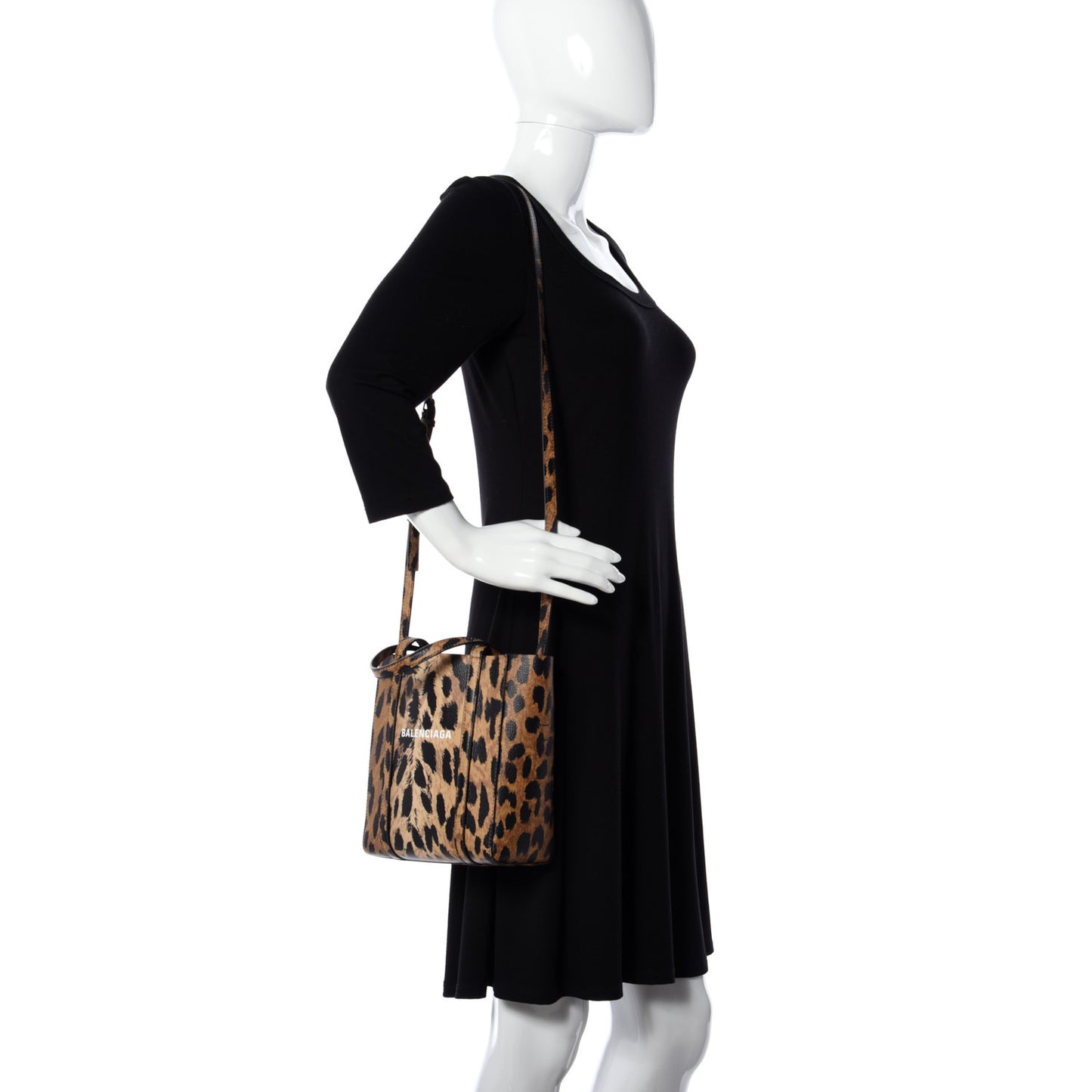 Calfskin Printed Leopard XXS Everyday Tote Beige White