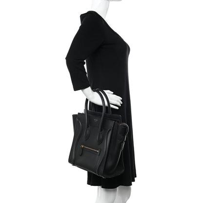 Celine Smooth Calfskin Micro Luggage Black 2 of 11