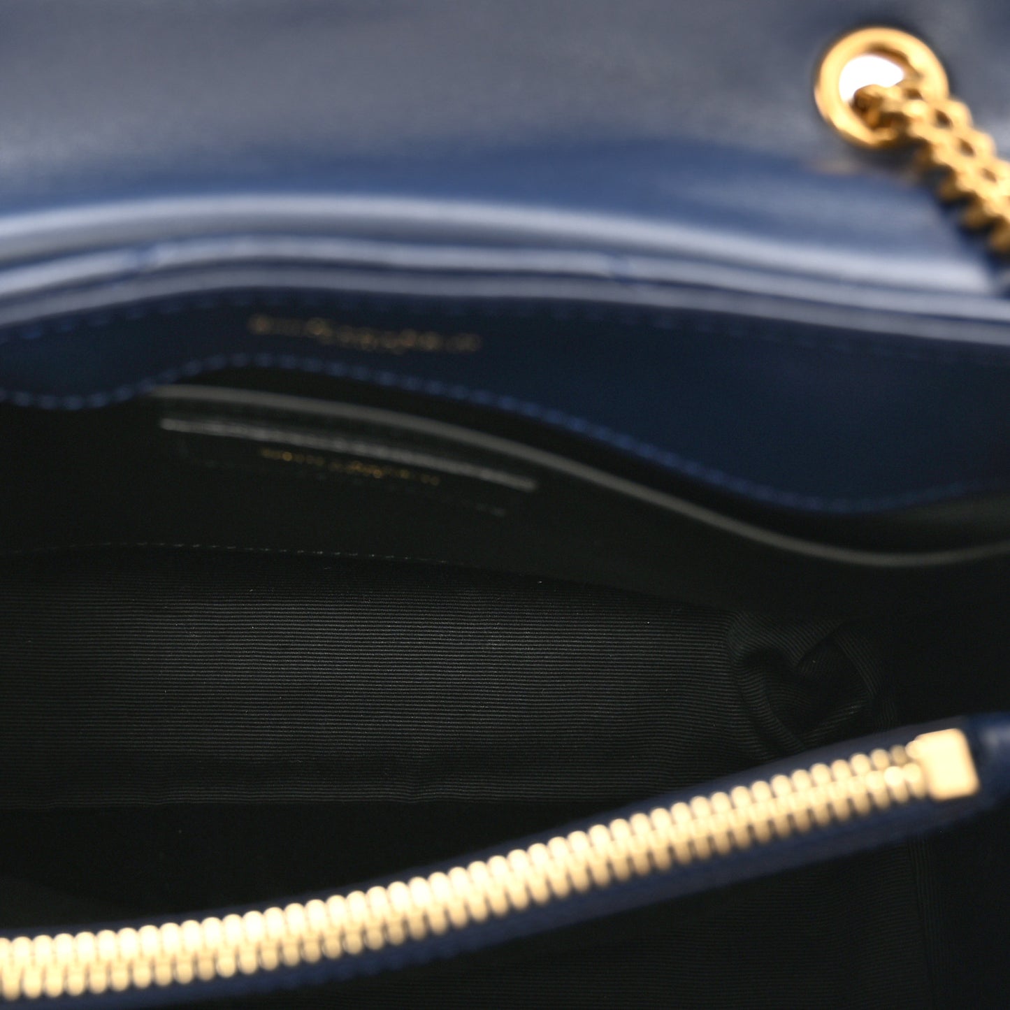 Calfskin Y Quilted Monogram Small Loulou Chain Satchel Blue Charron