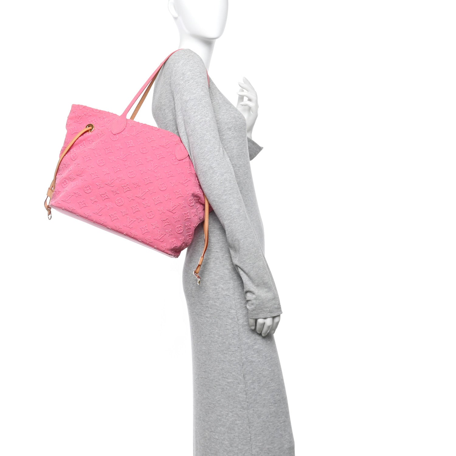 Louis Vuitton Monogram Denim Neverfull MM Rose 2 of 15