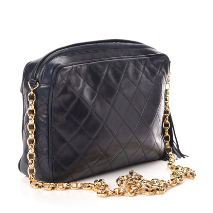 Chanel Lambskin Quilted Flap Tassel Camera Case Navy 3 of 9
