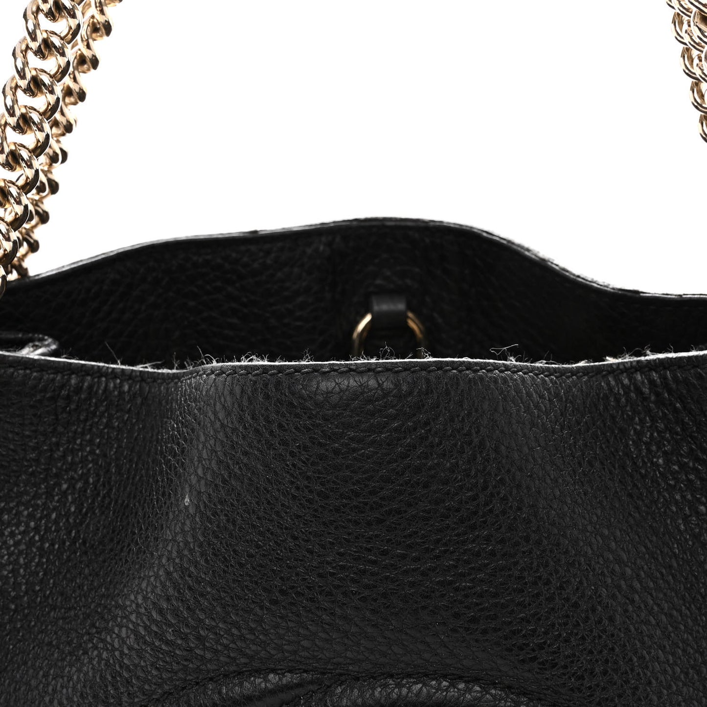 Pebbled Calfskin Medium Soho Chain Shoulder Bag Black
