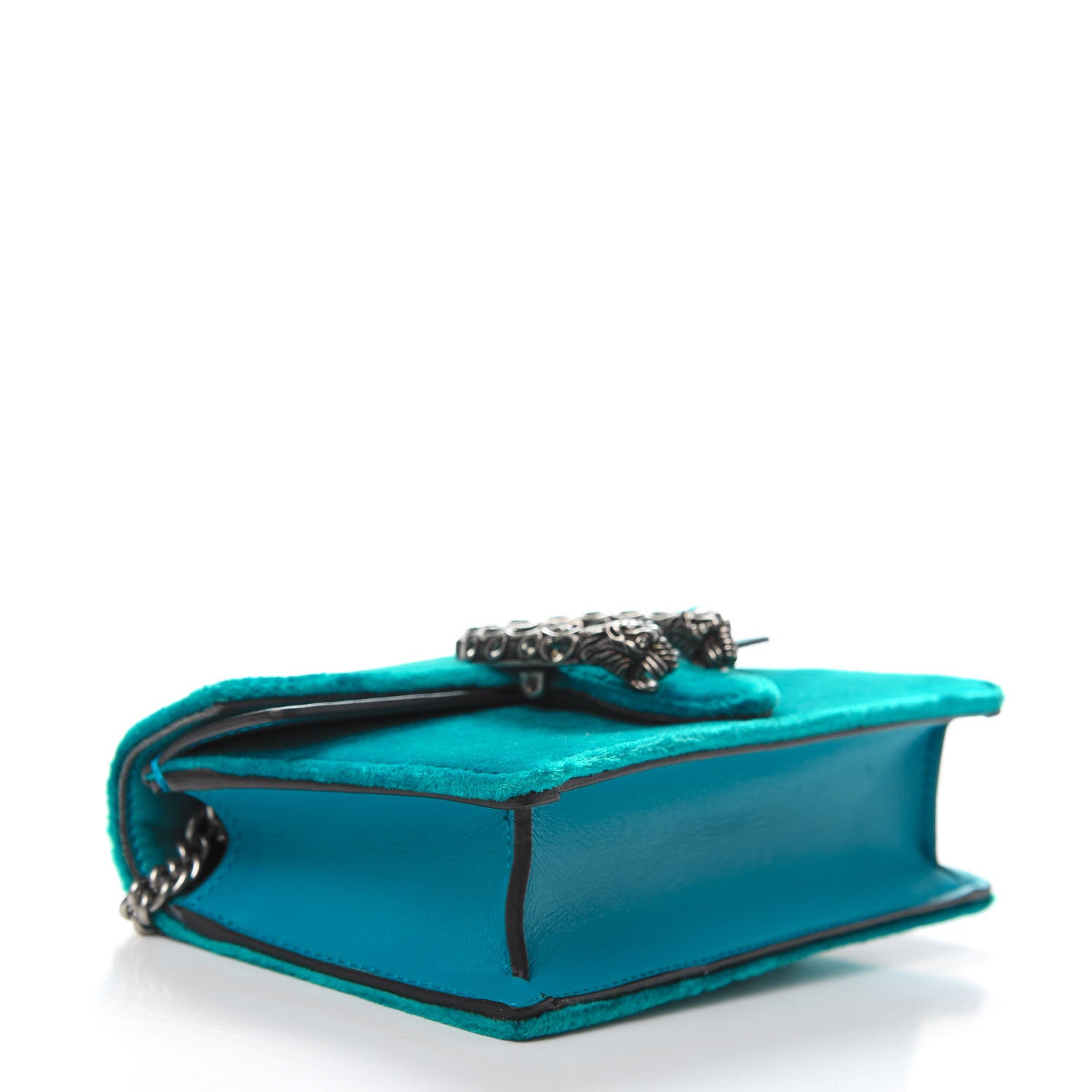 Gucci Velvet Super Mini Dionysus Shoulder Bag Pavone Cyan 4 of 9