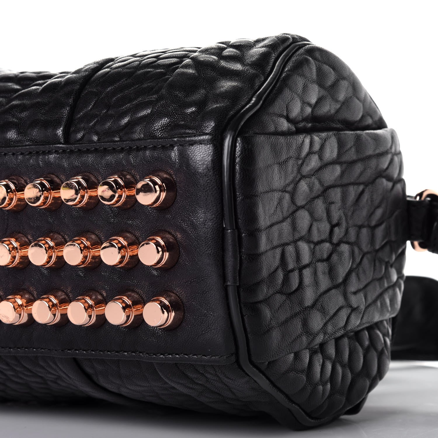 Alexander Wang Pebbled Lambskin Mini Rockie Black Rose Gold Hardware 9 of 9