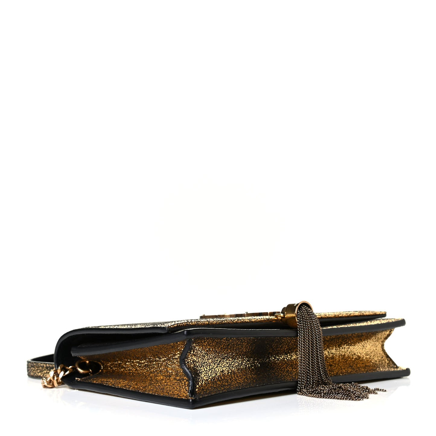 Metallic Calfskin Classic Monogram Kate Tassel Satchel Gold