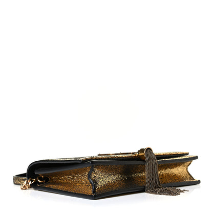 Saint Laurent Metallic Calfskin Classic Monogram Kate Tassel Satchel Gold 3 of 5