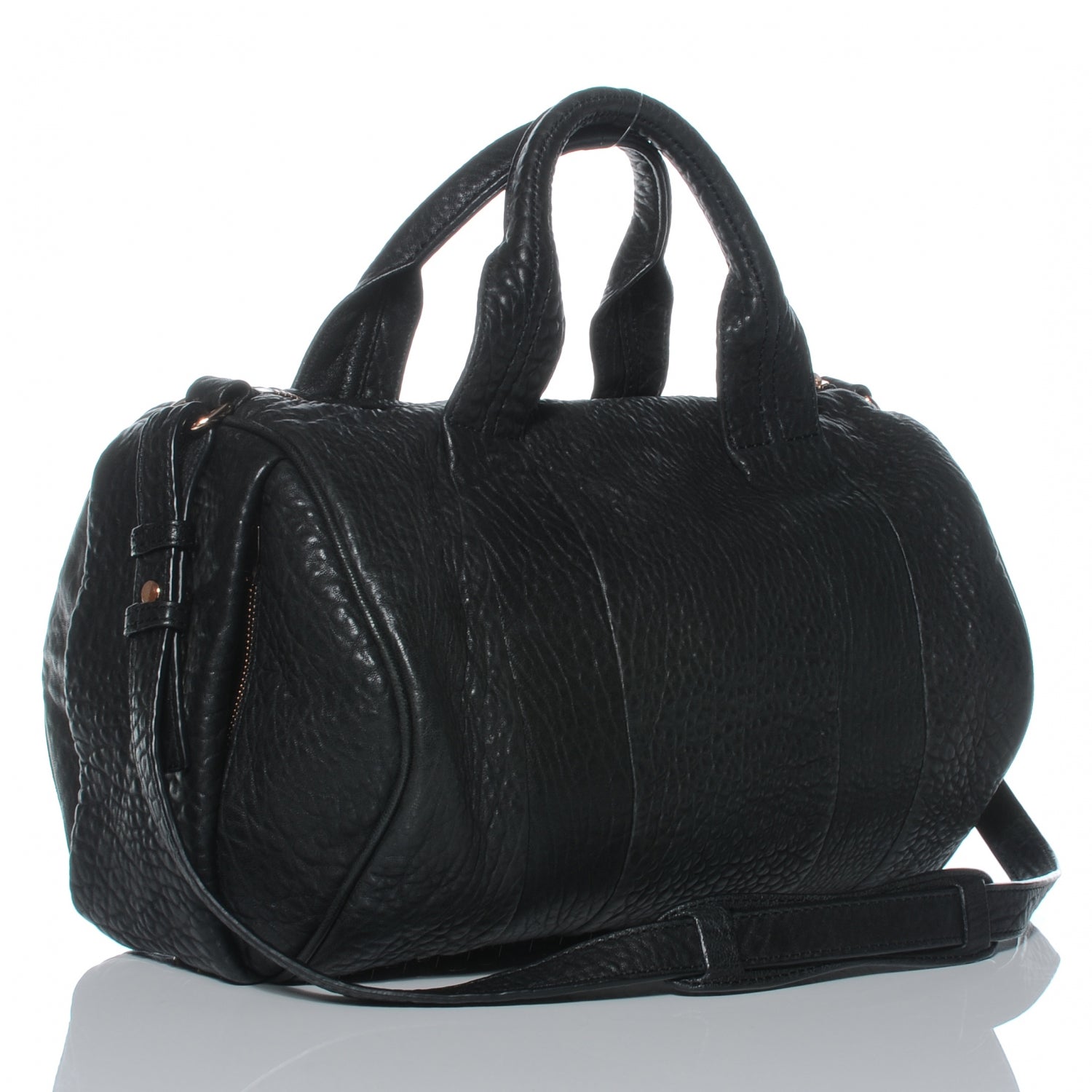 Alexander Wang Leather Rocco w Rose Gold Hardware Black 3 of 6