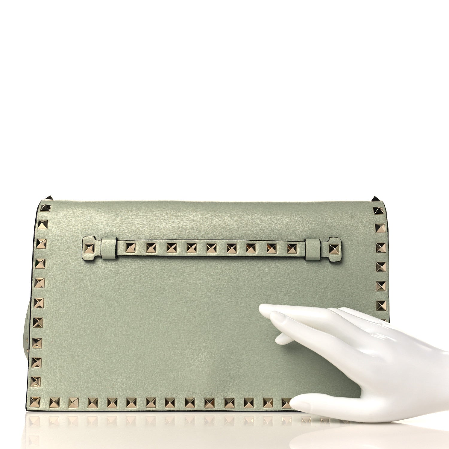 Valentino Garavani Nappa Rockstud Wristlet Clutch Green Tea Sorbet 2 of 10