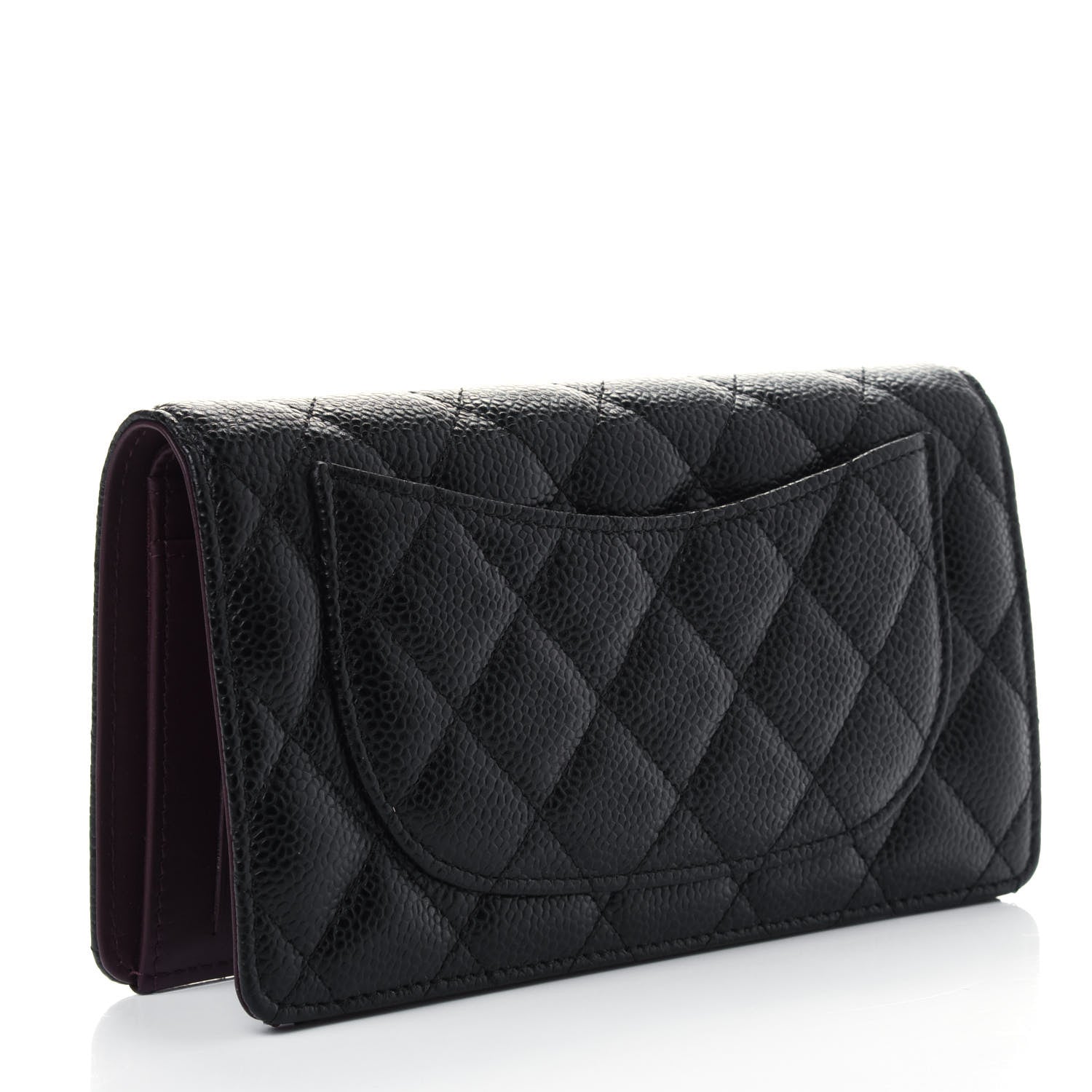Chanel Caviar Quilted Yen Wallet Black 2 of 4