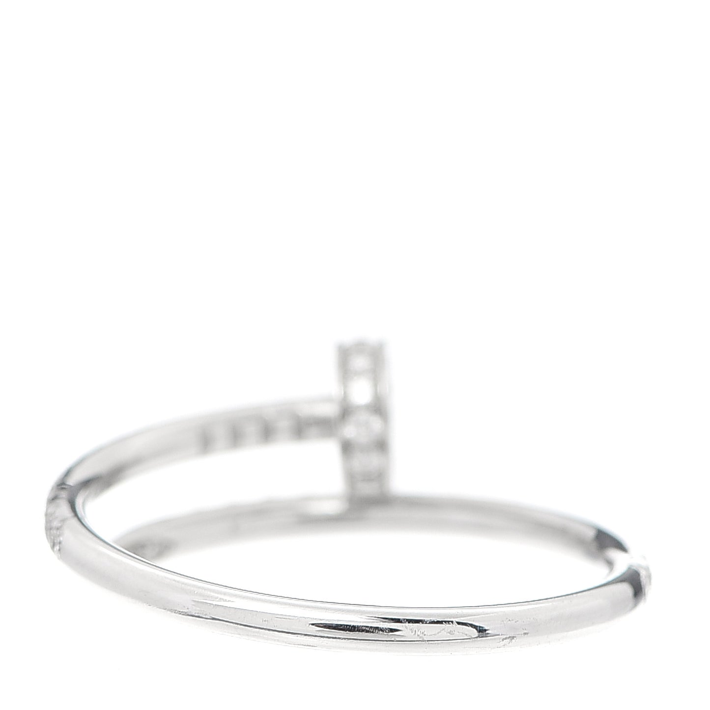 18K White Gold Diamond Juste Un Clou Paved Ring 57 8
