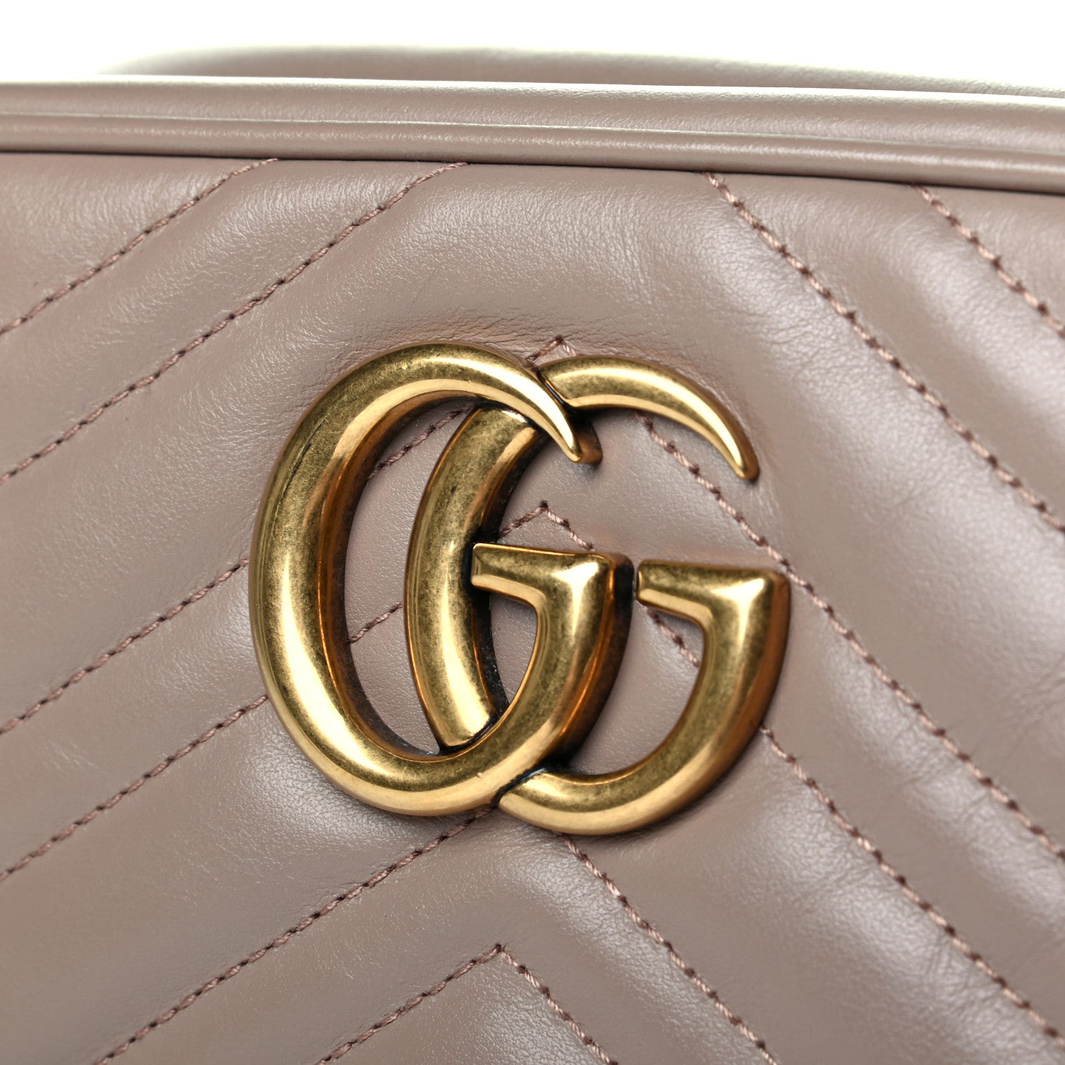 Gucci Calfskin Matelasse Small GG Marmont Chain Shoulder Bag Porcelain Rose 7 of 7