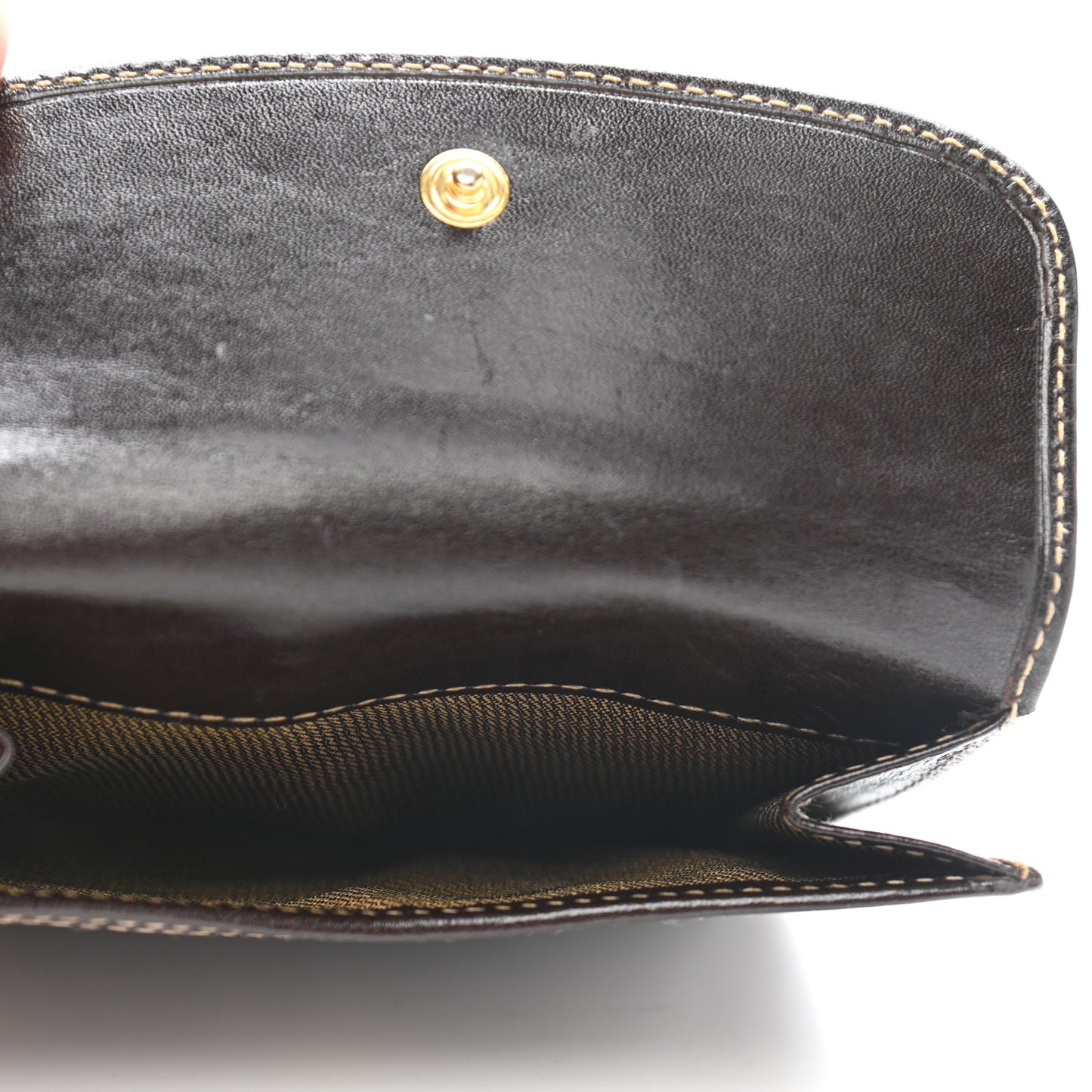 Zucca Calfskin Compact Wallet Tobacco