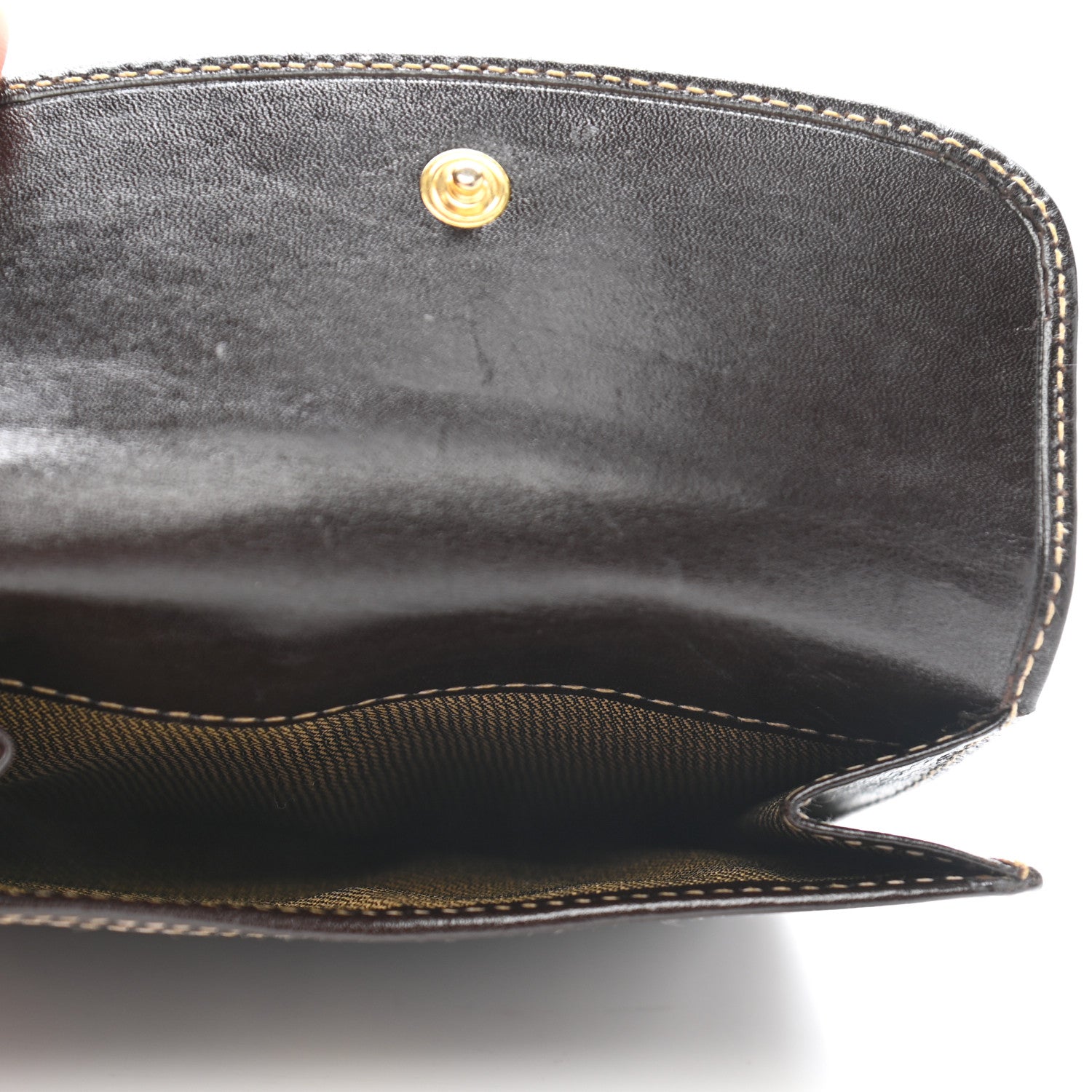 Fendi Zucca Calfskin Compact Wallet Tobacco 6 of 14