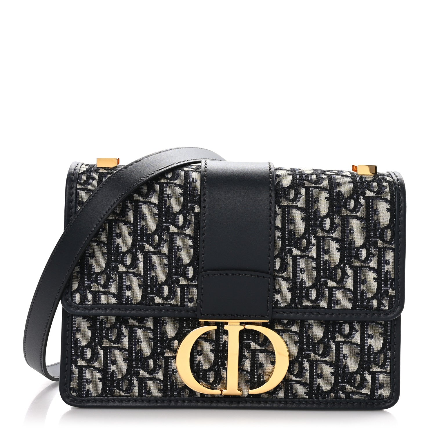 Christian Dior Oblique 30 Montaigne Flap Bag Blue 1 of 9